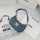  2393 - HÀNG CHÍNH HÃNG - Túi MLB Classic Monogram Jacquard Hobo Bag New York Yankees - Green - Code: 3ABQS102N-50GND 