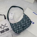  2393 - HÀNG CHÍNH HÃNG - Túi MLB Classic Monogram Jacquard Hobo Bag New York Yankees - Green - Code: 3ABQS102N-50GND 