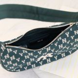  2393 - HÀNG CHÍNH HÃNG - Túi MLB Classic Monogram Jacquard Hobo Bag New York Yankees - Green - Code: 3ABQS102N-50GND 
