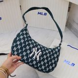  2393 - HÀNG CHÍNH HÃNG - Túi MLB Classic Monogram Jacquard Hobo Bag New York Yankees - Green - Code: 3ABQS102N-50GND 