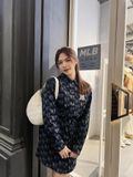  2430 - HÀNG CHÍNH HÃNG - ÁO NEW ERA -  Đầm Sơ Mi Denim Tay Dài NY Monogram 