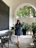  2430 - HÀNG CHÍNH HÃNG - ÁO NEW ERA -  Đầm Sơ Mi Denim Tay Dài NY Monogram 