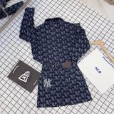  2430 - HÀNG CHÍNH HÃNG - ÁO NEW ERA -  Đầm Sơ Mi Denim Tay Dài NY Monogram 