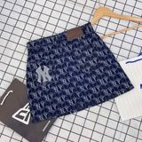  2399 - HÀNG CHÍNH HÃNG - CHÂN VÁY NỮ MLB - NEW YORK YANKEES MONOGRAM DENIM - CODE: 3FDSM0734-50NYD 