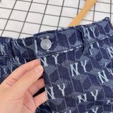  2399 - HÀNG CHÍNH HÃNG - CHÂN VÁY NỮ MLB - NEW YORK YANKEES MONOGRAM DENIM - CODE: 3FDSM0734-50NYD 