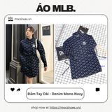  2430 - HÀNG CHÍNH HÃNG - ÁO NEW ERA -  Đầm Sơ Mi Denim Tay Dài NY Monogram 