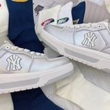 2436- HÀNG CHÍNH HÃNG -  Giày MLB Liner - NY trắng nổi - Bạc - *RB* 