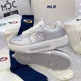  2436- HÀNG CHÍNH HÃNG -  Giày MLB Liner - NY trắng nổi - Bạc - *RB* 