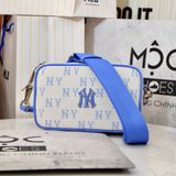  2454 - HÀNG CHÍNH HÃNG - TÚI ĐEO CHÉO MLB MINI MONOGGRAM JACQUARD NEW YORK YANKEES - XANH TRẮNG - CODE: 3ACRS014N 50SBD 