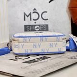  2454 - HÀNG CHÍNH HÃNG - TÚI ĐEO CHÉO MLB MINI MONOGGRAM JACQUARD NEW YORK YANKEES - XANH TRẮNG - CODE: 3ACRS014N 50SBD 