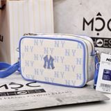  2454 - HÀNG CHÍNH HÃNG - TÚI ĐEO CHÉO MLB MINI MONOGGRAM JACQUARD NEW YORK YANKEES - XANH TRẮNG - CODE: 3ACRS014N 50SBD 