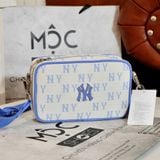  2454 - HÀNG CHÍNH HÃNG - TÚI ĐEO CHÉO MLB MINI MONOGGRAM JACQUARD NEW YORK YANKEES - XANH TRẮNG - CODE: 3ACRS014N 50SBD 