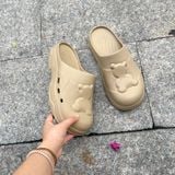  2472 - HÀNG CHÍNH HÃNG - DÉP SỤC 23.65 HÀN QUỐC - CON GẤU - NÂU ĐẬM 