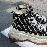  2544 - HÀNG CHÍNH HÃNG - GIÀY MLB CHUNKY HIGH - MONO NY YANKEES - ĐEN ĐẾ GUM - CODE: 3ASHU311N-50BLD 