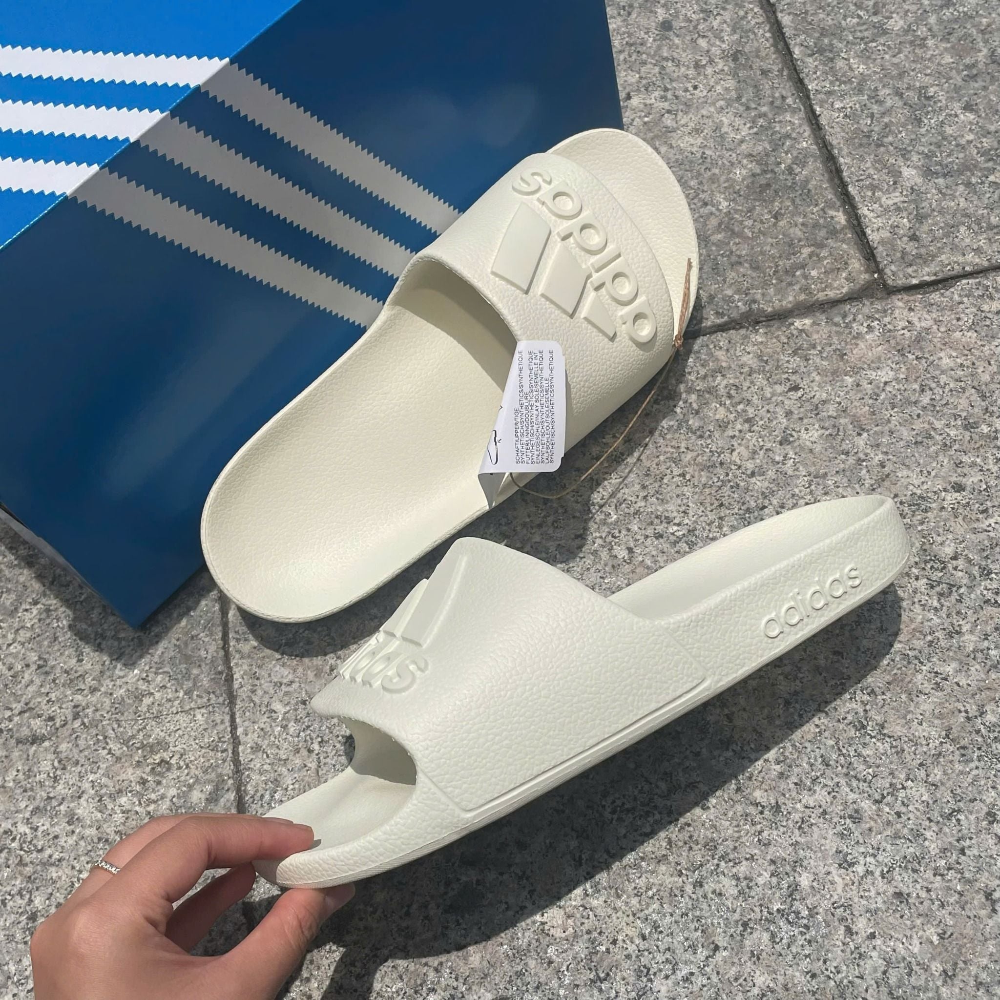  2489 - HÀNG CHÍNH HÃNG - Dép Adilette Aqua 2.0 - Big Logo - Cream - Code: IF7370 