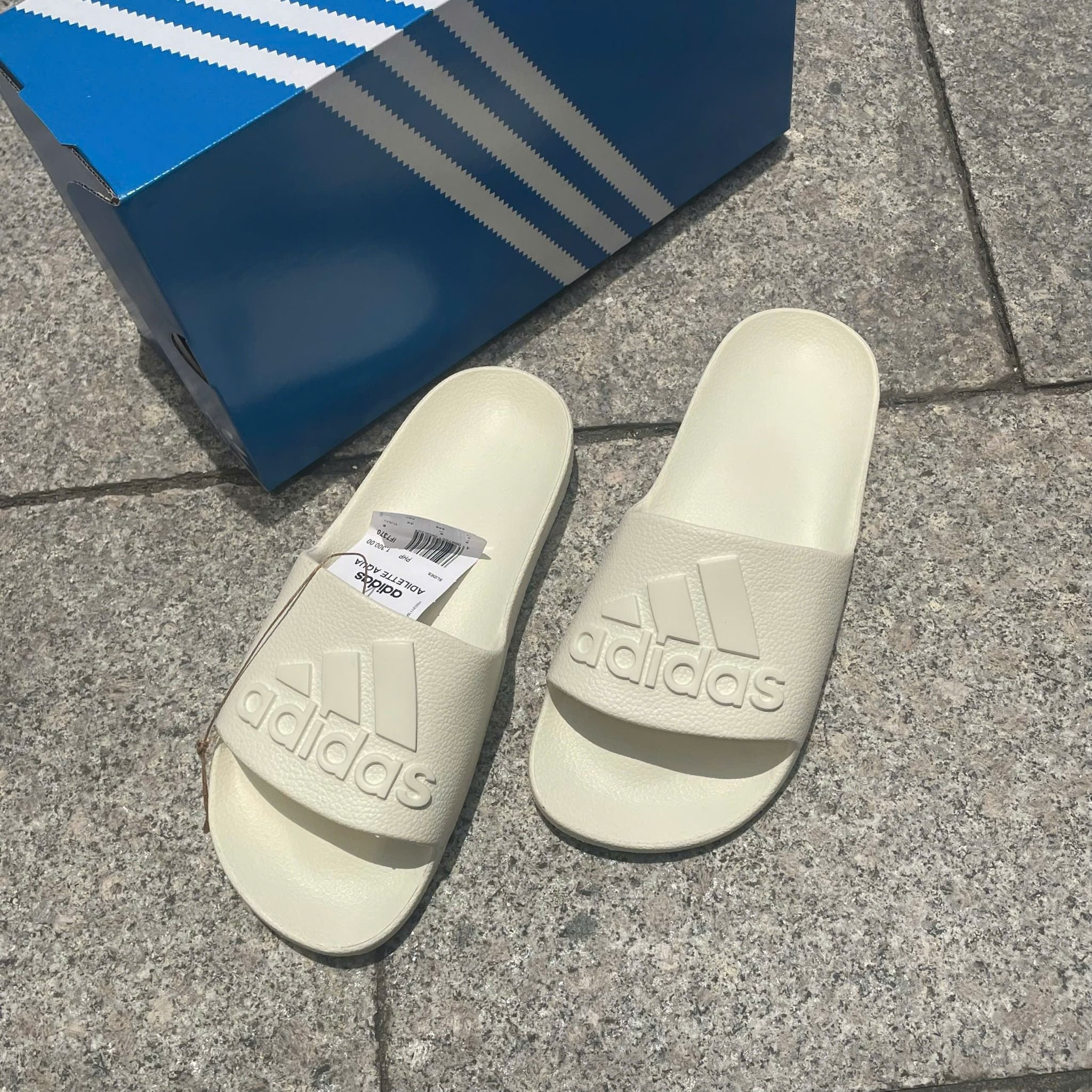  2489 - HÀNG CHÍNH HÃNG - Dép Adilette Aqua 2.0 - Big Logo - Cream - Code: IF7370 