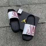  2517 - HÀNG CHÍNH HÃNG - DÉP NIKE JORDAN NOLA - ĐEN QUAI TRẮNG - CODE: CZ8027 160 