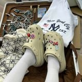  1376 - HÀNG CHÍNH HÃNG - GIÀY CLOG UNISEX CROCS CRUSH CLASSIC *ĐẾ CAO* - KEM - CODE : 207521-2Y2 