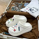  1375 - HÀNG CHÍNH HÃNG - GIÀY CLOG UNISEX CROCS CRUSH CLASSIC *ĐẾ CAO* - TRẮNG - CODE : 207521-100 