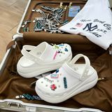  1375 - HÀNG CHÍNH HÃNG - GIÀY CLOG UNISEX CROCS CRUSH CLASSIC *ĐẾ CAO* - TRẮNG - CODE : 207521-100 