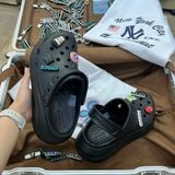  1377 - HÀNG CHÍNH HÃNG - GIÀY CLOG UNISEX CROCS CRUSH CLASSIC *ĐẾ CAO* - BLACK - CODE : 207521-001 