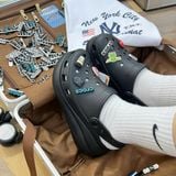  1377 - HÀNG CHÍNH HÃNG - GIÀY CLOG UNISEX CROCS CRUSH CLASSIC *ĐẾ CAO* - BLACK - CODE : 207521-001 