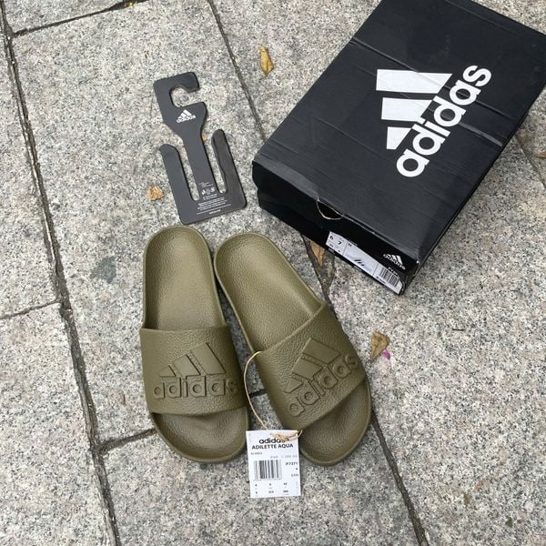  2561 - HÀNG CHÍNH HÃNG - DÉP ADIDAS AQUA BIG LOGO 2.0 *MÀU RÊU 
