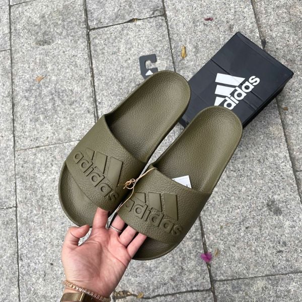  2561 - HÀNG CHÍNH HÃNG - DÉP ADIDAS AQUA BIG LOGO 2.0 *MÀU RÊU 