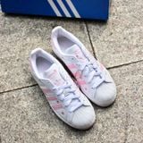  2644 - HÀNG CHÍNH HÃNG - GIÀY ADIDAS SUPERSTAR - ALL WHITE - HỌA TIẾT HOA ANH ĐÀO 