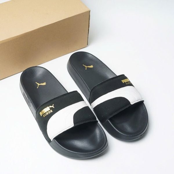  2586 - HÀNG CHÍNH HÃNG - DÉP PUMA SUEDE - CAMO REDUX - *ĐEN SỌC NGANG* 