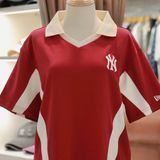  2589 - HÀNG CHÍNH HÃNG - ÁO THUN NEW ERA - POLO LOGO NY VIỀN KEM - ĐỎ - CODE: 14113662 