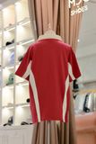  2589 - HÀNG CHÍNH HÃNG - ÁO THUN NEW ERA - POLO LOGO NY VIỀN KEM - ĐỎ - CODE: 14113662 