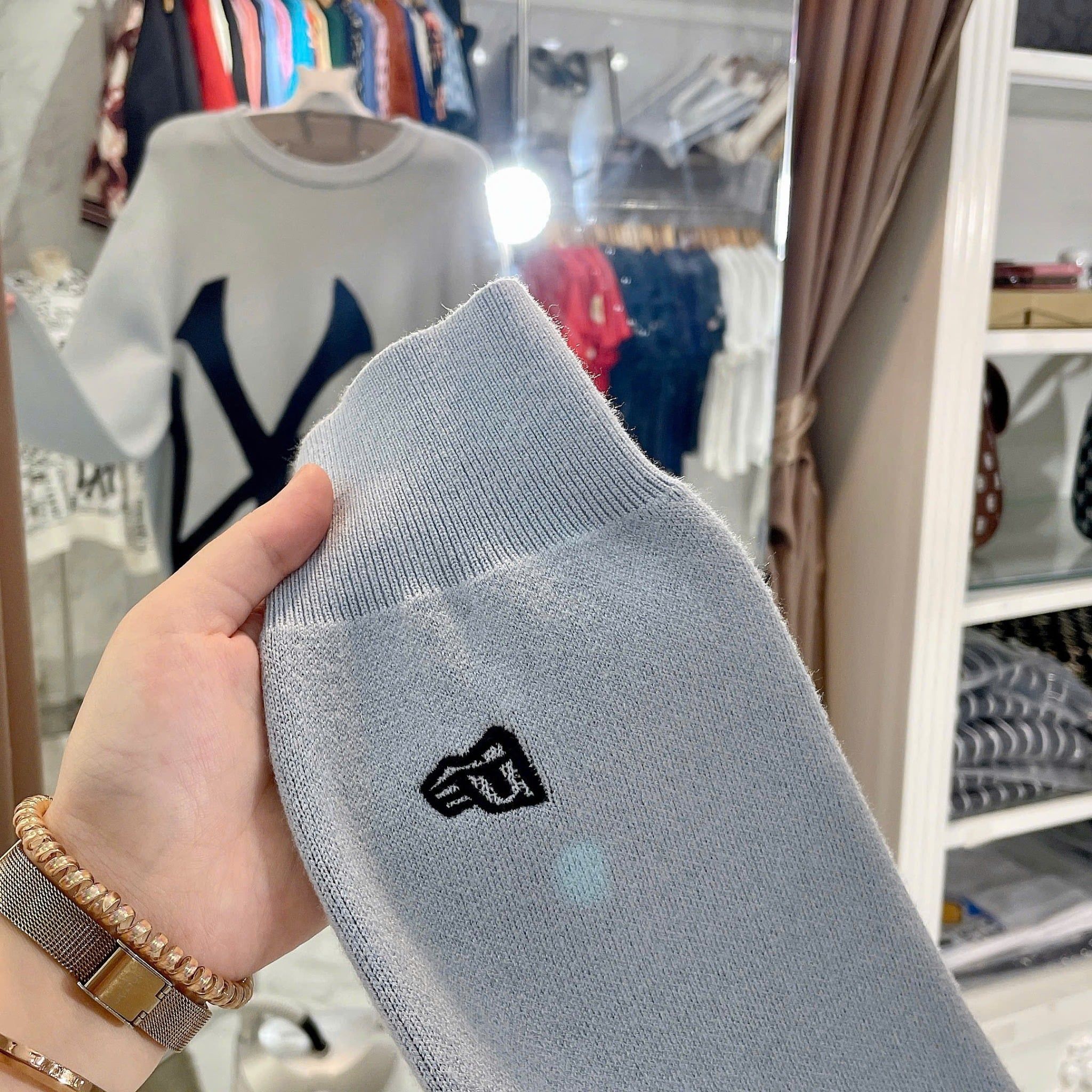  2634 - HÀNG CHÍNH HÃNG - ÁO LEN SWEATER NEW ERA NY BIG LOGO - XANH -  CODE : 14326429 