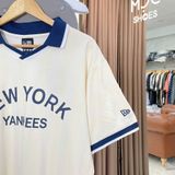  2654 - HÀNG CHÍNH HÃNG - ÁO THUN NEW ERA - POLO NY YANKEES VIỀN SỌC - KEM - CODE: 17242979 