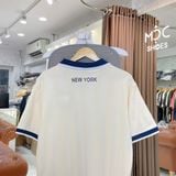  2654 - HÀNG CHÍNH HÃNG - ÁO THUN NEW ERA - POLO NY YANKEES VIỀN SỌC - KEM - CODE: 17242979 