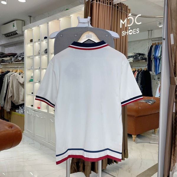  2653 - HÀNG CHÍNH HÃNG - ÁO THUN NEW ERA - POLO NY YANKEES VIỀN SỌC - TRẮNG CHỮ ĐỎ - CODE: 18399689 