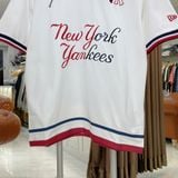  2653 - HÀNG CHÍNH HÃNG - ÁO THUN NEW ERA - POLO NY YANKEES VIỀN SỌC - TRẮNG CHỮ ĐỎ - CODE: 18399689 