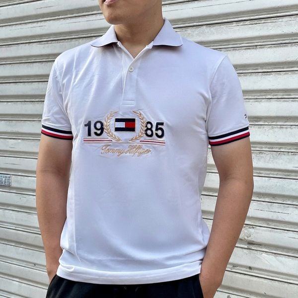  2690 -  HÀNG CHÍNH HÃNG - ÁO POLO TOMMY 1985 - TRẮNG 