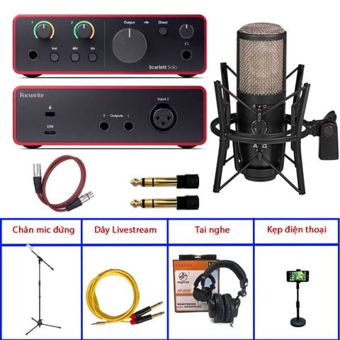  Combo Solo Gen 4 và Micro AKG P420 Thu âm chuyên nghiệp phụ kiện tốt 