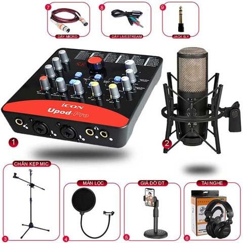 Combo Thu Âm Icon Upod Pro Và Micro AKG P220 Phụ Kiện Tốt