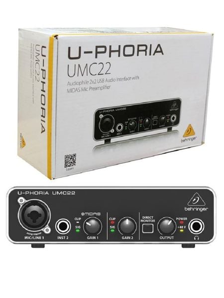 Soundcard Thu Âm Behringer U-Phoria UMC22 -USB Audio Interface