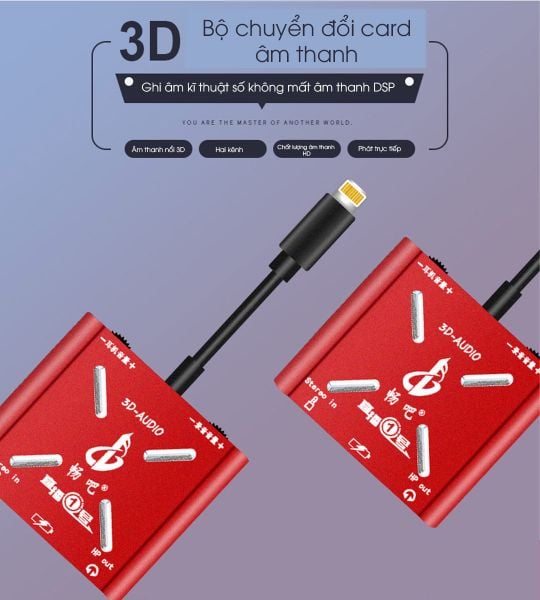 Dây Livestream Stereo Cho Iphone - Âm Thanh 3D Audio Chất Lượng