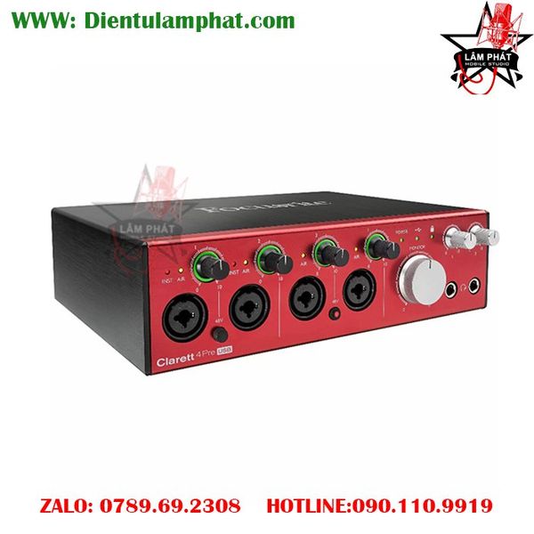 Focusrite Clarett 4Pre USB 18×8 Audio Interface