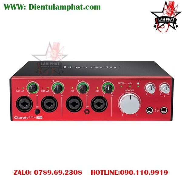 Focusrite Clarett 4Pre USB 18×8 Audio Interface