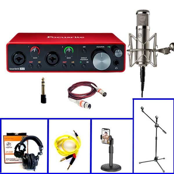 Combo Focusrite 2i2 3rd Và Mic Warm Audio WA-47JR FET