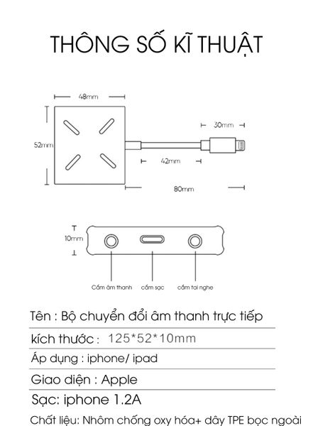 Dây Livestream Stereo Cho Iphone - Âm Thanh 3D Audio Chất Lượng
