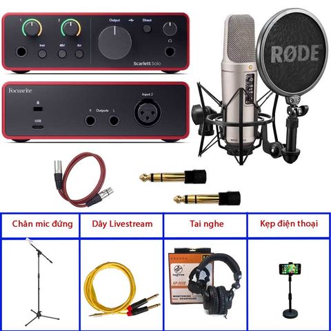  Combo Solo Gen 4 và Micro Rode NT2A Thu âm chuyên nghiệp phụ kiện tốt 