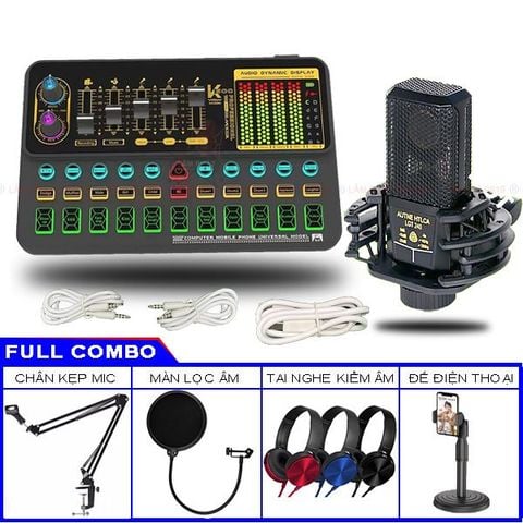 Combo Sound Card K500 Và Micro Thu Âm LGT240