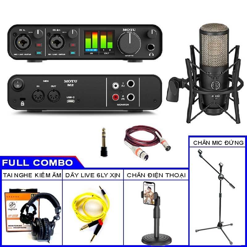 Combo Soundcard MOTU M2 Và Micro Thu Âm AKG P220