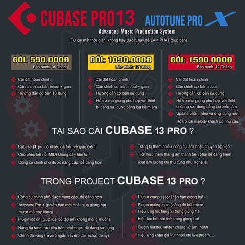  Phần Mềm Cubase 13 Pro - Auto tune Pro X Chuyên Nghiêp 